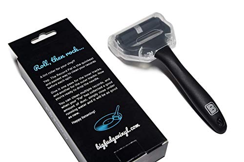 Big Fudge Record Pal, Vinylwalzenreiniger. Schwarzer Schallplattenreiniger im Geschenkpaket. Silikon-Flusenroller für Schallplatten, antistatischer Schallplatten-Staubwedel von Big Fudge
