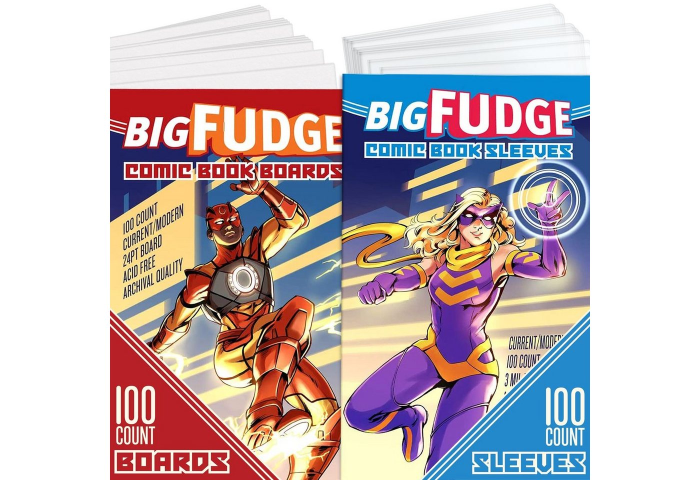 Big Fudge View Cover 100 Schutzhüllen und Boards für Comics aus den 1990ern und heute, 100 Comic Hüllen & Boards für 1990' & heutige Comics von Big Fudge