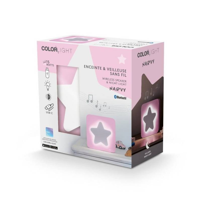 BigBen Bluetooth Lautsprecher COLORLIGHT Narvy Stern LED pink AU385427 Portable-Lautsprecher von BigBen