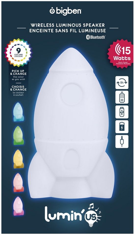 BigBen Bluetooth Lumin´Us Rocket Rakete LED Figur USB MP3 AU367805 Portable-Lautsprecher BigBen Bluetooth Lumin´Us Rocket Rakete LED Figur USB MP3 AU367805 Portable-Lautsprecher von BigBen