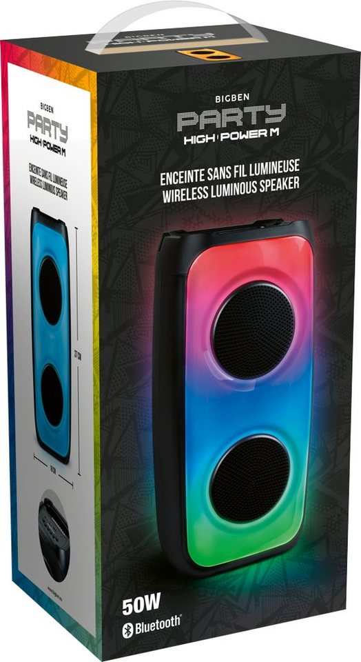 BigBen Bluetooth portabler Lautsprecher Party Box M Disco Licht AU387209 Bluetooth-Lautsprecher von BigBen