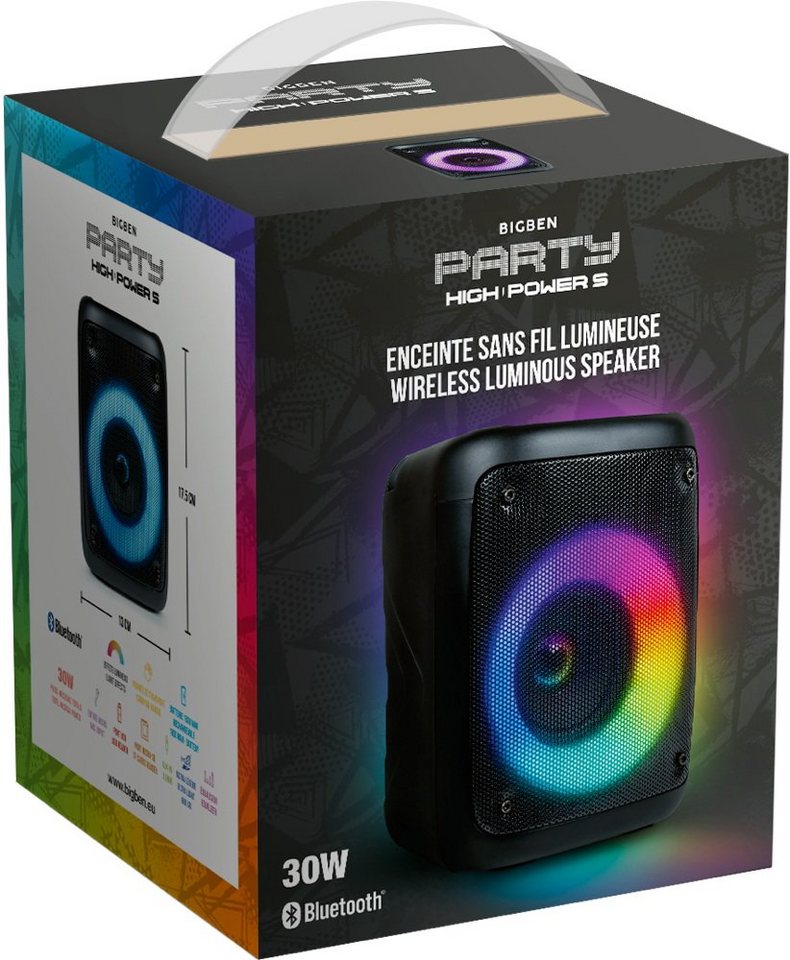 BigBen Bluetooth portabler Lautsprecher Party Box S Disco Licht AU387186 Bluetooth-Lautsprecher von BigBen