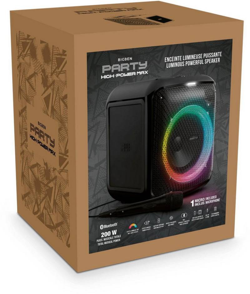 BigBen Bluetooth portabler Lautsprecher Party Max Mikrofon Disco AU388367 Bluetooth-Lautsprecher von BigBen