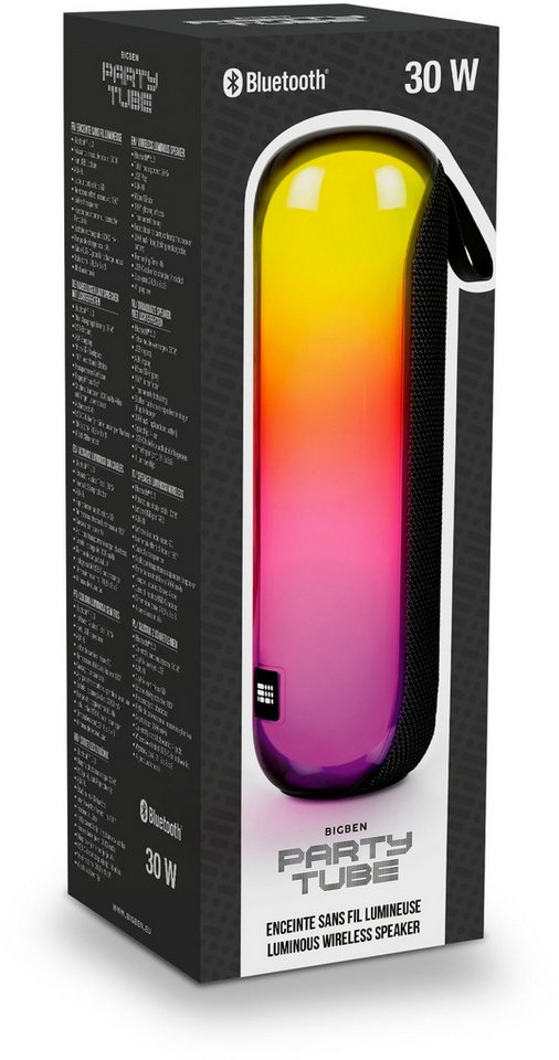 BigBen Bluetooth portabler Lautsprecher Party Tube schwarz Disco AU388350 Bluetooth-Lautsprecher von BigBen