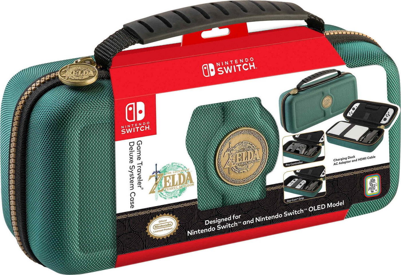 BigBen Nintendo-Schutzhülle Nintendo Switch / OLED Tasche NN4000G Travel Case Zelda grün AL112807 von BigBen