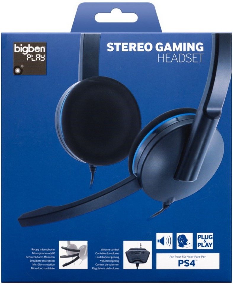 BigBen Playstation 4 Stereo Gaming Headset schwarz PS4 BB339031 Zubehör PlayStation 4 von BigBen