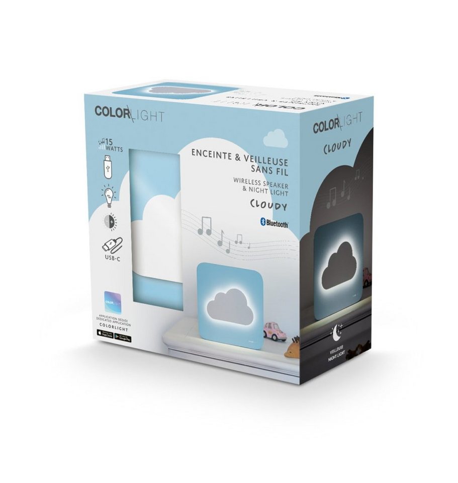 BigBen portabler Lautsprecher COLORLIGHT Cloudy Wolke LED blau AU385120 Portable-Lautsprecher von BigBen