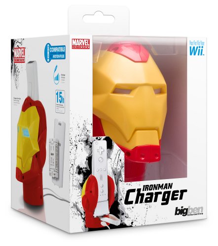 Bigben Marvel Iron Man Ladegerät Akku Docking Lader Ladestation Docking Dock für Nintendo Wii Controller Wiimote von Bigben Interactive