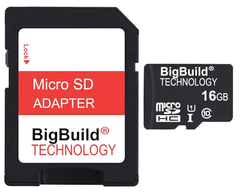 BigBuild Technology 16GB Ultra-schnell-Klasse 10 80MB/Sek. MicroSD Speicherkarte für Casio Exilim EX G1 Kamera, SD Adapter im Lieferumfang enthalten von BigBuild Technology