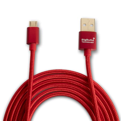 BigBuild Technology RED 3-Meter vergoldetes USB-Kabel für Akaso Brave 7/7 LE, Brave 8, EK7000/EK7000 Pro, V50 Elite/V50 Pro/V50 Pro SE/V50 X Action-Kamera von BigBuild Technology