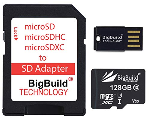 eMemoryCards 128GB ultraschnelle 100MB/s U3 microSDXC Speicherkarte Kompatibel mit für Sony Handycam HDR-CX405, HDR-PJ410B Camcorder von BigBuild Technology
