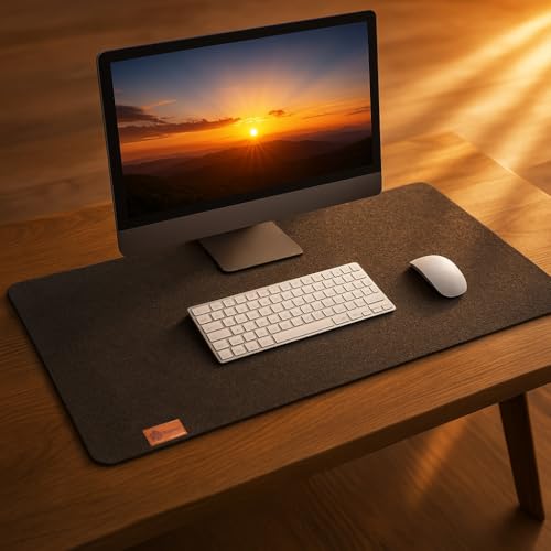 BigDean Schreibtischunterlage Filz 100x40 cm – rutschfeste Schreibunterlage,Schreibtischmatte für Büro und Zuhause, Desk Mat, Filz - Mauspad Groß von BigDean