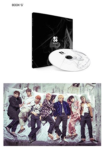 [ G Ver. ]BANGTAN BOYS 2nd BTS WINGS Vol. CD mit 2 Alben, offizielles Poster + Booklet + Fotokarte + Gratis Geschenk von BigHit Entertainment