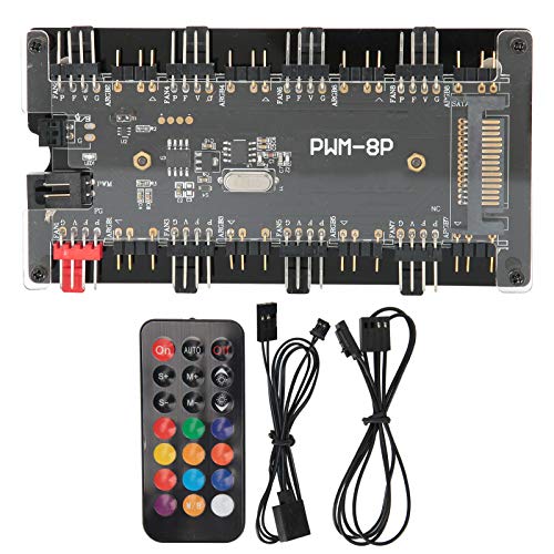 Gehäuse-Lüfter-Controller, Gehäuse-Lüfter-Hub PWM + ARGB 2-in-1-Funkfernbedienung für Computer-Lüfter von BigKing