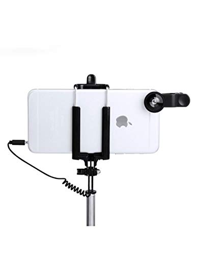 Bigbuy Tech S1408504 Selfie-Stick mit Linsen 144940, Schwarz, 5 Stück von Bigbuy Tech