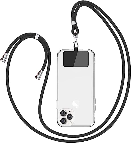 Bigcousin Handykette Universal,Universelles Handy um den Hals hängend,Handy Lanyard geeignet für meisten Smartphones,Schwarz von Bigcousin