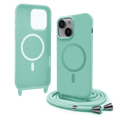 Bigcousin Handykette für iPhone 13 6,1 Zoll Hülle mit Band,Magnetisch kompatibel mit Magsafe,Silikon Necklace Handyhülle mit verstellbar und abnehmbar,Mintgrün Bigcousin Handykette für iPhone 13 6,1 Zoll Hülle mit Band,Magnetisch kompatibel mit Magsafe,Silikon Necklace Handyhülle mit verstellbar und abnehmbar,Mintgrün von Bigcousin