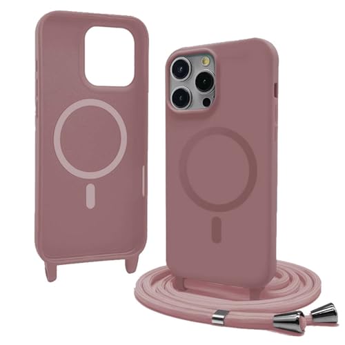 Bigcousin Handykette für iPhone 15 Pro Hülle mit Band,Magnetisch kompatibel mit Magsafe,Silikon Necklace Handyhülle mit verstellbar und abnehmbar,Rosa Gold Bigcousin Handykette für iPhone 15 Pro Hülle mit Band,Magnetisch kompatibel mit Magsafe,Silikon Necklace Handyhülle mit verstellbar und abnehmbar,Rosa Gold von Bigcousin