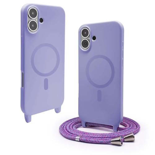 Bigcousin Handykette für iPhone 16 Hülle mit Band,Magnetisch kompatibel mit Magsafe,Silikon Necklace Handyhülle mit verstellbar und abnehmbar,Lila Bigcousin Handykette für iPhone 16 Hülle mit Band,Magnetisch kompatibel mit Magsafe,Silikon Necklace Handyhülle mit verstellbar und abnehmbar,Lila von Bigcousin