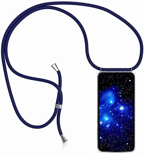 Bigcousin Schutzhülle kompatibel mit Samsung Galaxy S8 Plus, Schutzhülle mit Kordel, Schutzhülle aus Silikon mit Halskette, tragbar, Blau von Bigcousin