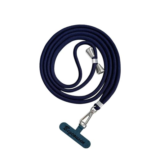 Bigcousin Universale Handykette,Handyband passend für Standard Handyhülle,Kette zum Umhängen mit Pad Handy Lanyard,verstellbar und abnehmbar,Dunkelblau von Bigcousin