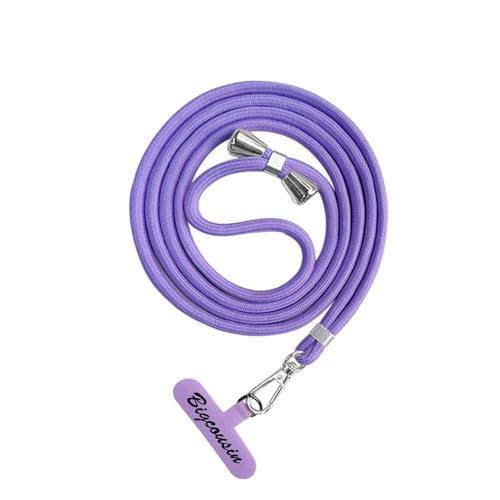 Bigcousin Universale Handykette,Handyband passend für Standard Handyhülle,Kette zum Umhängen mit Pad Handy Lanyard,verstellbar und abnehmbar,Lila von Bigcousin