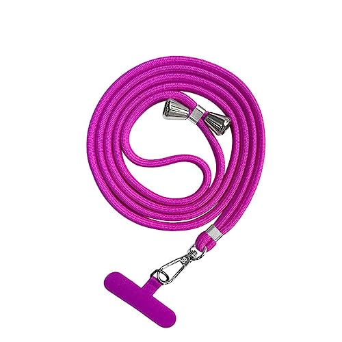 Bigcousin Universale Handykette,Handyband passend für Standard Handyhülle,Kette zum Umhängen mit Pad Handy Lanyard,verstellbar und abnehmbar,Rose Lila von Bigcousin