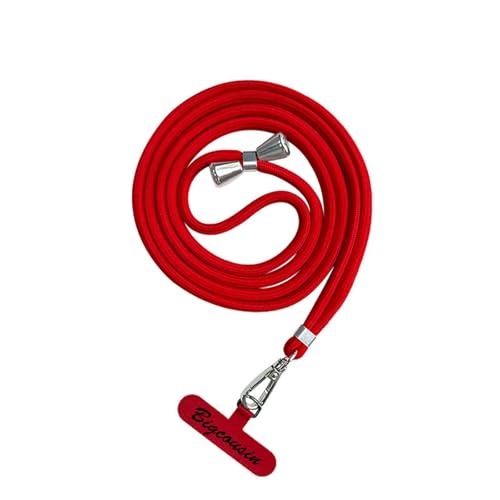 Bigcousin Universale Handykette,Handyband passend für Standard Handyhülle,Kette zum Umhängen mit Pad Handy Lanyard,verstellbar und abnehmbar,Rot von Bigcousin
