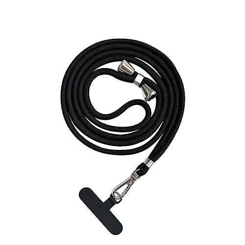 Bigcousin Universale Handykette,Handyband passend für Standard Handyhülle,Kette zum Umhängen mit Pad Handy Lanyard,verstellbar und abnehmbar,Schwarz von Bigcousin