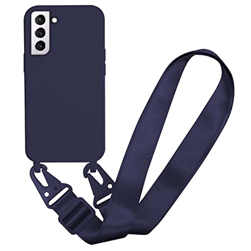 Bigcousin kompatibel mit Samsung Galaxy S23 Plus Handykette Hülle,Verstellbarer Halskette Silikon Handyhülle,Schutzhülle Necklace Case,Blau von Bigcousin
