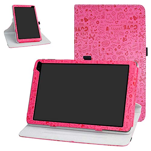 Barnes & Noble Nook Tablet 10 rotierende Hülle, 360 Grad drehbarer Ständer mit niedlichem Muster für Barnes & Noble Nook Tablet 10 (BNTV650) 25,7 cm (10,1 Zoll) Tablet-PC, Rosa von Bige