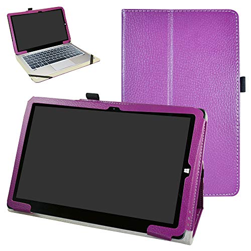 Bige Chuwi Hi10 X Hülle, CHUWI 10.1 Tablet-Hülle, PU-Leder, 2-fach klappbarer Ständer für CHUWI Hi10 X / Hi10 Air 25,7 cm (10,1 Zoll) 2-in-1 Tablet, Violett von Bige