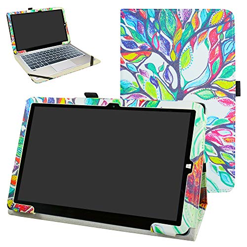 Bige Chuwi Hi10 X Hülle, CHUWI 10.1 Tablet-Hülle, PU-Leder-Folio, 2-fach klappbarer Ständer für CHUWI Hi10 X / Hi10 Air 25,7 cm (10,1 Zoll) 2-in-1 Tablet, Liebesbaum von Bige