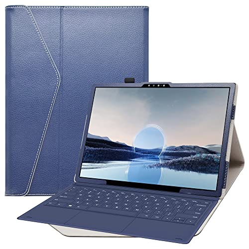 Bige Schutzhülle für Dell XPS 13 2-in-1 9315, PU-Leder, Folio, 2-in-1 Tablet mit Standfunktion, Dunkelblau von Bige