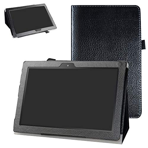 Bige Schutzhülle für Digiland DL1016 / DL1018A 25,7 cm (10,1 Zoll) Tablet, PU-Leder, 2-Fach faltbar schwarz schwarz von Bige