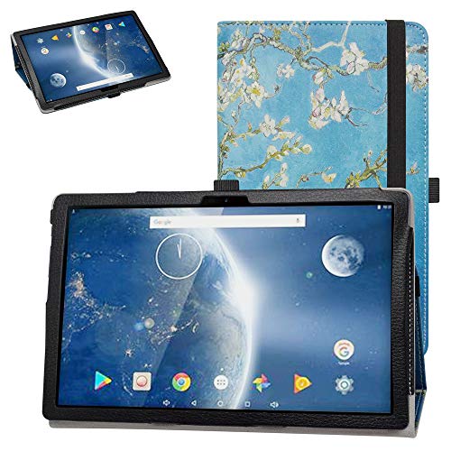 Bige Schutzhülle für Dragon Touch Notepad 102, PU-Leder, 25,7 cm (10,1 Zoll) Dragon Touch Notepad 102 / Blackview Tab8 / Winnovo P20 / Teclast P20HD Tablet, Mandelblüte von Bige