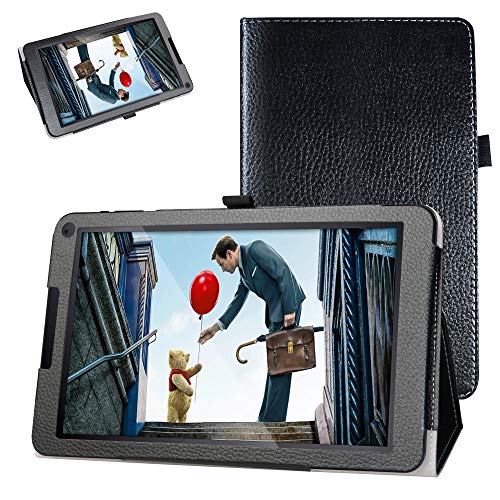 Bige Schutzhülle für Fusion5 104Bv2 Tablet, PU-Leder, 25,7 cm (10,1 Zoll) Fusion5 104Bv2 / 104Bv2 Plus Android 8.1 Oreo Tablet (nicht für Fusion5 104Bv2 PRO), Schwarz von Bige