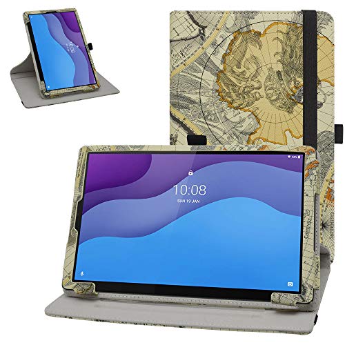 Bige Schutzhülle für Lenovo Tab M10 HD (2. Generation), 360 Grad drehbarer Ständer mit niedlichem Muster, für Lenovo Tab M10 HD (2. Generation) TB-X306X Tablet, Karte weiß von Bige