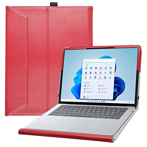 Bige Schutzhülle für Surface Laptop Studio, PU-Leder, 2-fach klappbar, mit Standfunktion, für Microsoft Surface Laptop Studio Tablet, Rot von Bige