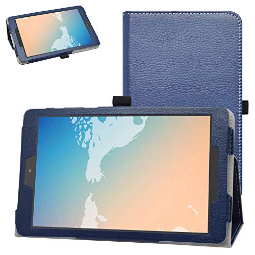 Bige Schutzhülle für TCL Tab 8 20,3 cm (8 Zoll) Tablet, PU-Leder, 20,3 cm (8 Zoll) Verison Alcatel TCL Tab 8 (Modell TCL 9038s) Tablet, Dunkelblau von Bige