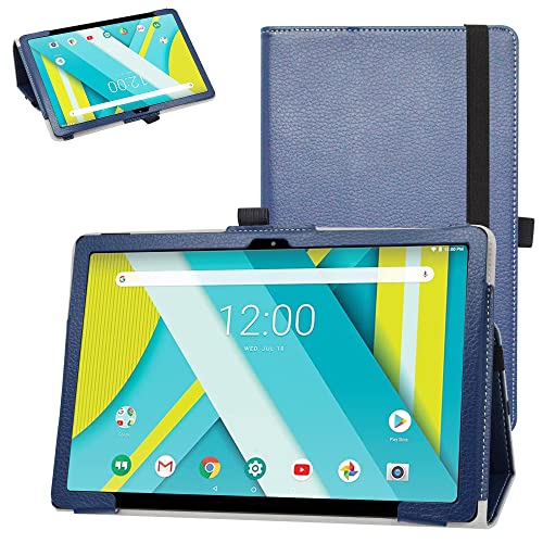 Bige Schutzhülle für VASTKING KingPad M10, PU-Leder, 2-fach klappbar, Standfunktion, für VASTKING KingPad M10 10,36 Zoll Android Tablet (nicht für das VASTKING KingPad K10 Tablet), Dunkelblau von Bige