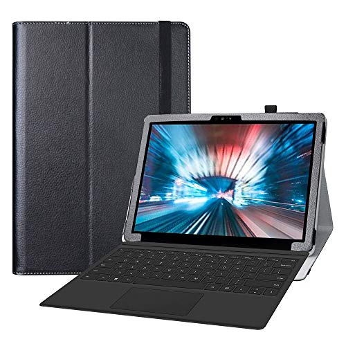 Bige Schutzhülle für Dell Latitude 7200, PU-Leder, 2-in-1-Tablet (nicht für Latitude 7200 / Latitude 7210 31,2 cm (12,3 Zoll) Tablet (nicht für Latitude 7200 Laptop), Schwarz von Bige