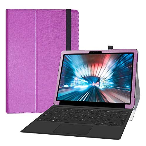 Bige Schutzhülle für Dell Latitude 7200, PU-Leder, 2-in-1-Tablet (nicht für Latitude 7200 Laptop), Violett von Bige