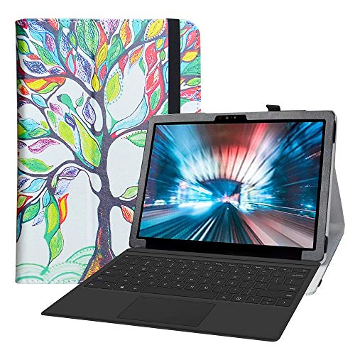 Dell Latitude 7200 Tablet-Schutzhülle, großes PU-Leder, Folio, 2-in-1 Tablet (31,2 cm / 12,3 Zoll) Dell Latitude 7200 / Latitude 7210 2-in-1 Tablet (nicht für Dell Latitude 7200 Laptop), Love Tree von Bige