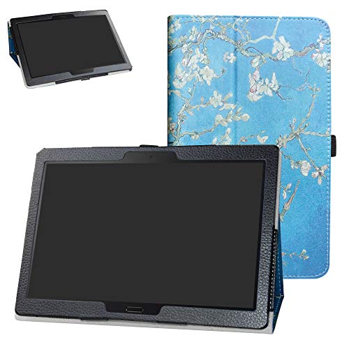 Lenovo Tab M10 HD / P10 Tablet-Schutzhülle, großes PU-Leder, 2 Klappständer, für Lenovo Tab M10 HD (TB-X505F,TB-X605F)/Smart Tab P10 (TB-X705F) 10,1 Zoll Tablet, Mandelblüte von Bige