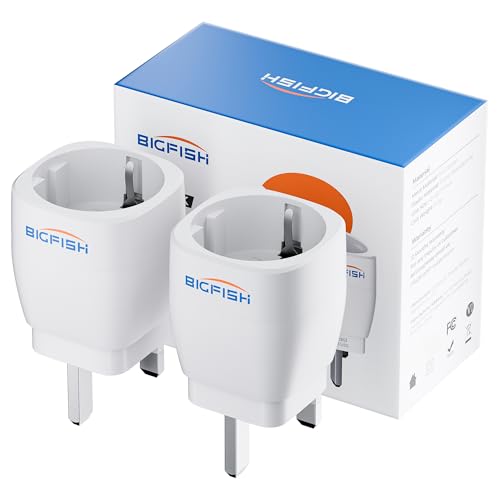 Bigfish UK Adapter 2Pack, Adapter England Deutschland Stecker, Steckdosenadapter England, Reiseadapter UK, UK Adapter für EU zu England/Schottland/Irland/Dubai/Maldives, Weiß von BigFish