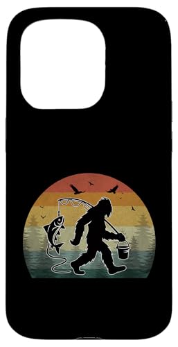 Bigfoot Angelabenteuer Retro Sasquatch Fisherman Vintage Hülle für iPhone 15 Pro von Bigfoot Fishing Adventure Retro Fishing Vibes tees