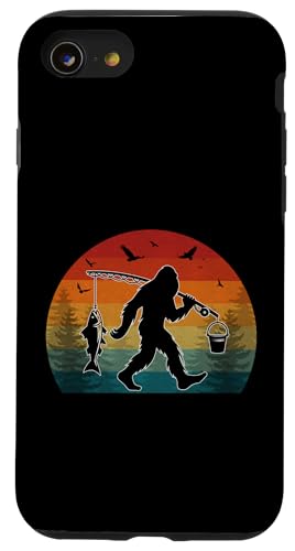 Bigfoot Angelabenteuer Retro Sasquatch Fisherman Vintage Hülle für iPhone SE (2020) / 7 / 8 von Bigfoot Fishing Adventure Retro Fishing Vibes tees
