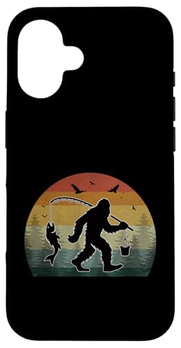 Bigfoot Wildnis Angeln Abenteuer Retro Sasquatch Angeln Hülle für iPhone 16 Bigfoot Wildnis Angeln Abenteuer Retro Sasquatch Angeln Hülle für iPhone 16 von Bigfoot Fishing Adventure Retro Fishing Vibes tees