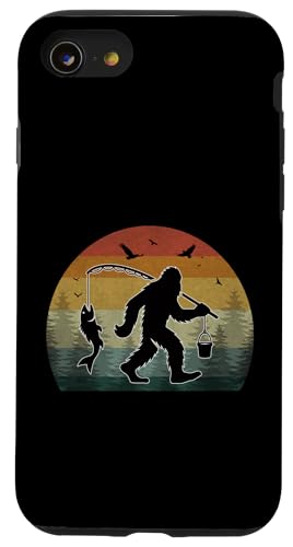 Bigfoot Wildnis Angeln Abenteuer Retro Sasquatch Angeln Hülle für iPhone SE (2020) / 7 / 8 von Bigfoot Fishing Adventure Retro Fishing Vibes tees
